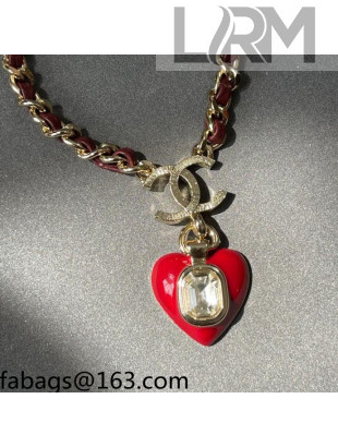 Chanel Love Necklace Red 2021 110853