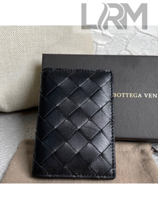 Bottega Veneta Intreccio Leather Bi-Fold Card Case Wallet 30301 Black 2021