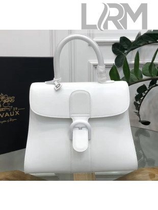 Delvaux Brillant MM Top Handle Bag in Box Calf Leather White 2020