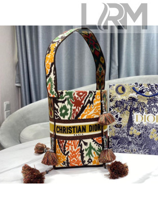 Dior D-Bubble Bucket Bag in Yellow Multicolor Dior Paisley Embroidery 2021