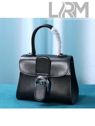 Delvaux Brillant Mini Mirage Top Handle Bag in Box Calf Leather Silver/Black 2020
