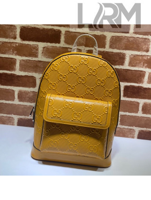 Gucci GG Embossed Perforated Leather Backpack 658579 Yellow 2021