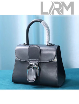 Delvaux Brillant Mini Mirage Top Handle Bag in Box Calf Leather Silver/Grey 2020