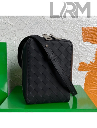 Bottega Veneta Men's Intreccio Leather Small Crossbody Bag 7865 Black 2021