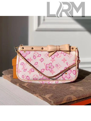 Louis Vuitton Sakura Print Canvas Samll Pouch Bag M67760 Pink 2020