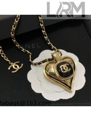 Chanel Love Necklace Gold/Black 2021 110866