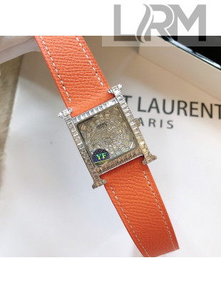 Hermes H-Our Crystal Watch 26cm Orange 2021 04