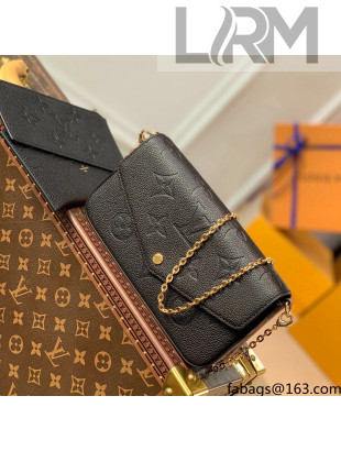 Louis Vuitton Félicie Pochette in Embossed Leather M80679 Black Fall 2021