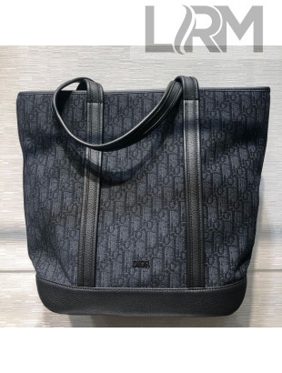 Dior Men's Voyage Tote Bag in Black Dior Oblique Jacquard 2019