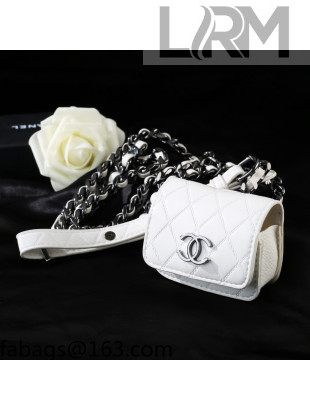 Chanel Lambskin Earpod Case White 2021 110877