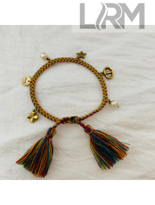Dior Beach Charm Bracelet in Woven Cotton 2021 01