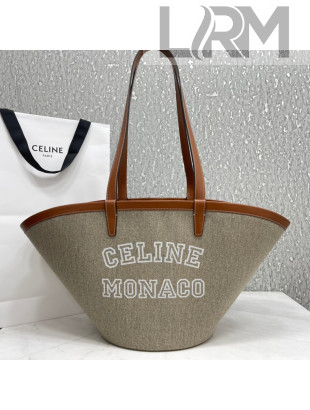 Celine Medium Couffin Shopping Bag in Grey Textile 2021