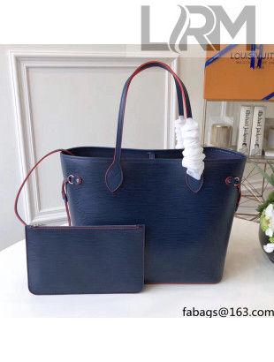 Louis Vuitton Epi Grained Leather Neverfull MM Tote Bag M54185 Blue 2021