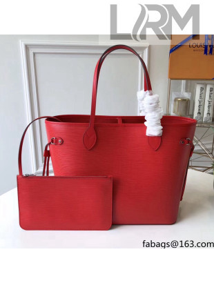 Louis Vuitton Epi Grained Leather Neverfull MM Tote Bag M54185 Red 2021
