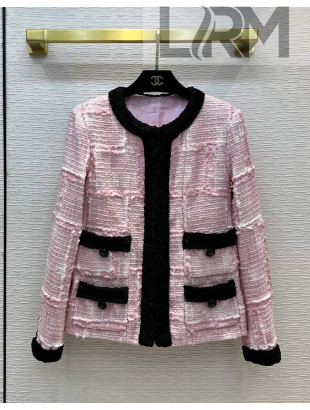 Chanel Tweed Jacket CHJ40111 Pink/Black 2022