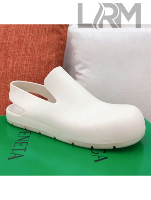 Bottega Veneta Rubber Puddle Slingback Flat Shoe White 2021