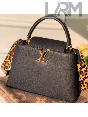 Louis Vuitton Capucines PM in Leopardskin Print and Taurillon Leather M57215 Black 2020