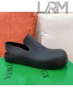 Bottega Veneta Rubber Puddle Slingback Flat Shoe Black 2021
