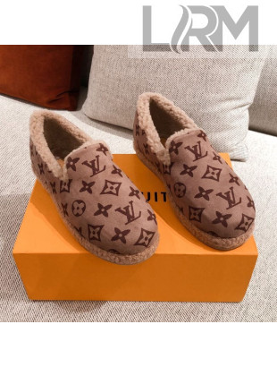 Louis Vuitton Frontrow Wool LV Flat Loafers Light Brown 2020