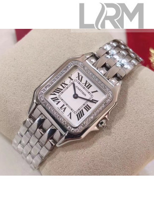 Cartier Medium Panthère de Cartier Watch With Crystal Silver 2020