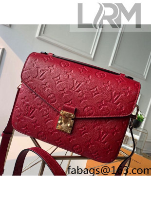 Louis Vuitton Pochette Métis Monogram Embossed Leather Shoulder Bag M41485 Red 2021