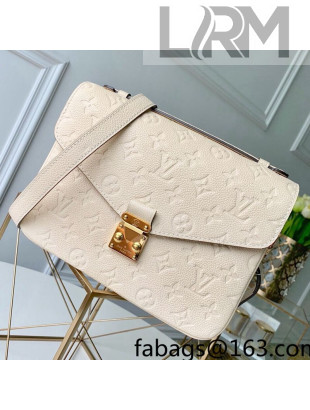 Louis Vuitton Pochette Métis Monogram Embossed Leather Shoulder Bag M44738 White 2021