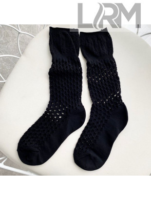 Dior Mesh Medium-High Socks Black 2020