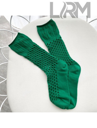 Dior Mesh Medium-High Socks Dark Green 2020