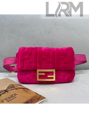 Fendi Baguette Velvet Belt Bag Fuchsia Pink 2021