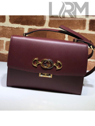 Gucci Zumi Smooth Leather Small Shoulder Bag 576388 Burgundy 2019