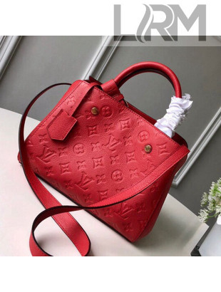 Louis Vuitton Montaigne BB Bag in Monogram Empreinte Embossed Leather M41053 Bright Red 2021
