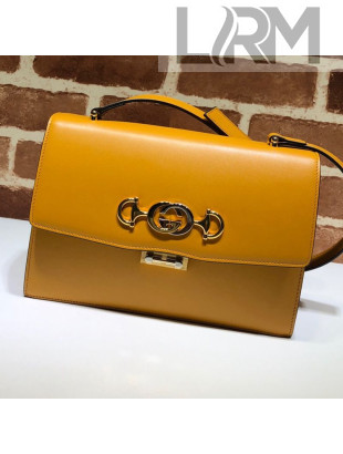 Gucci Zumi Smooth Leather Small Shoulder Bag 576388 Yellow 2019