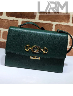 Gucci Zumi Grainy Leather Small Shoulder Bag 576388 Green 2019