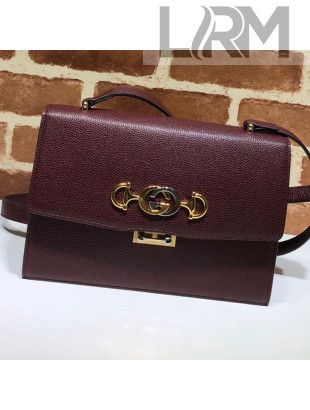 Gucci Zumi Grainy Leather Small Shoulder Bag 576388 Burgundy 2019
