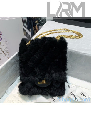 Chanel Shearling Lambskin And Aged Calfskin Mini 2.55 Bag AS1961 Black 2020