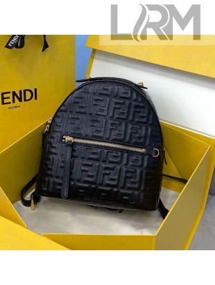 Fendi FF Leather Mini Backpack Black 2021
