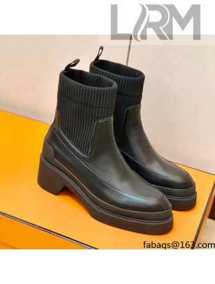 Hermes Calfskin Ankle Boot Black 2021 Top Quality (Pure Handmade)