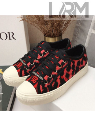 Dior Walk'n'Dior Sneakers in Red Multicolor Mizza Embroidered Cotton 2021