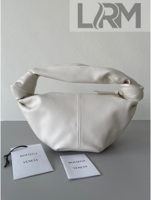 Bottega Veneta Double Knot Mini Top Handle Bag White Leather 2022 629635 