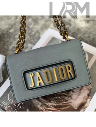 Dior J'Adior Mini Flap Chain Bag in Palm Grained Leather Dusty Blue 2019