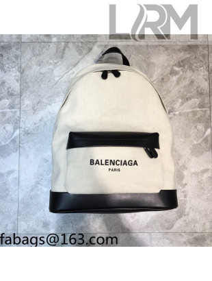 Balenciaga Navy Canvas Large Backpack White 2021 11