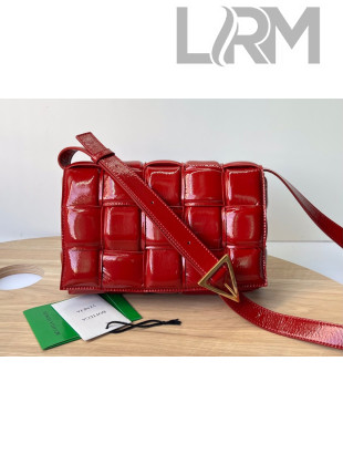 Bottega Veneta Padded Cassette Deerskin Leather Crossbody Messenger Bag Chili Red 2022