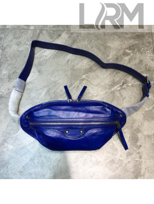 Balenciaga Crinkled Leather Belt Bag Blue 2021 2021 07