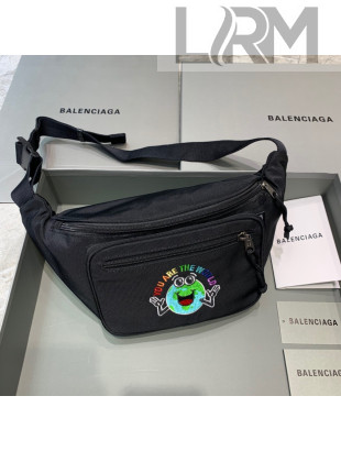Balenciaga Logo Canvas Belt Bag Black 2021 21