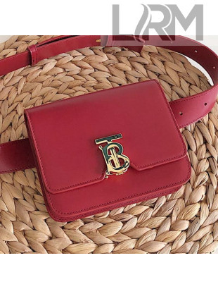 Burberry Leather TB Buckle Belt Bag Red 2019