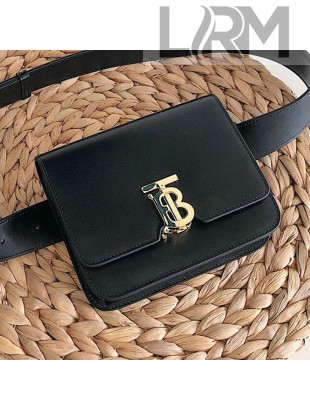 Burberry Leather TB Buckle Belt Bag Black 2019