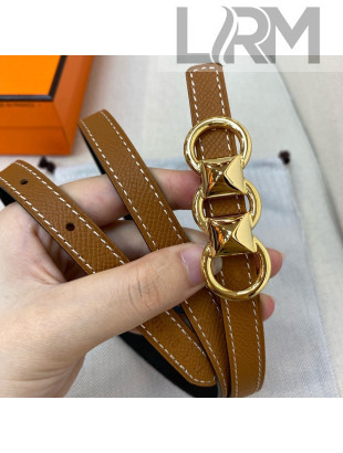 Hermes Mini Constance Reversible Leather Belt 13mm Brown 2021