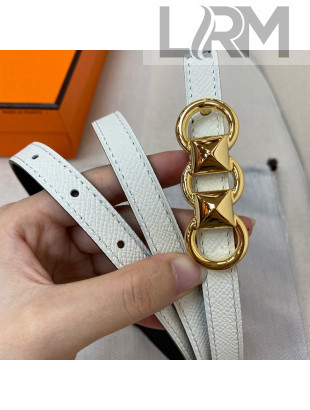 Hermes Mini Constance Reversible Leather Belt 13mm White 2021