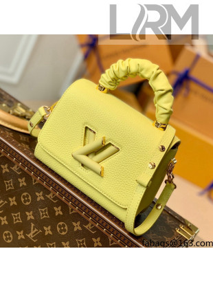 Louis Vuitton Twist PM Top Handle Shoulder Bag in Taurillon Leather M58571 Yellow 2021