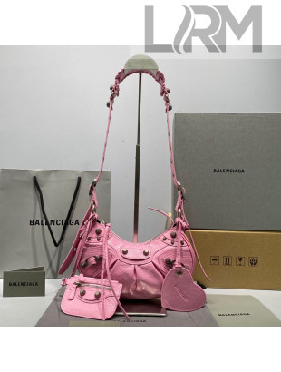 Balenciaga Le Cagole Lambskin XS Shoulder Bag Pink/Aged Silver 2021